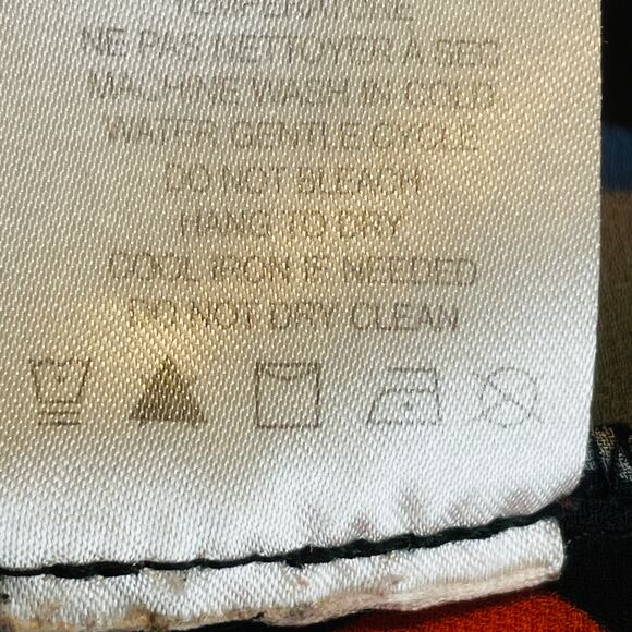 Mercer & Madison Orange Pink Floral V-Neck Long Sleeve Top Blouse M - Picture 7 of 9